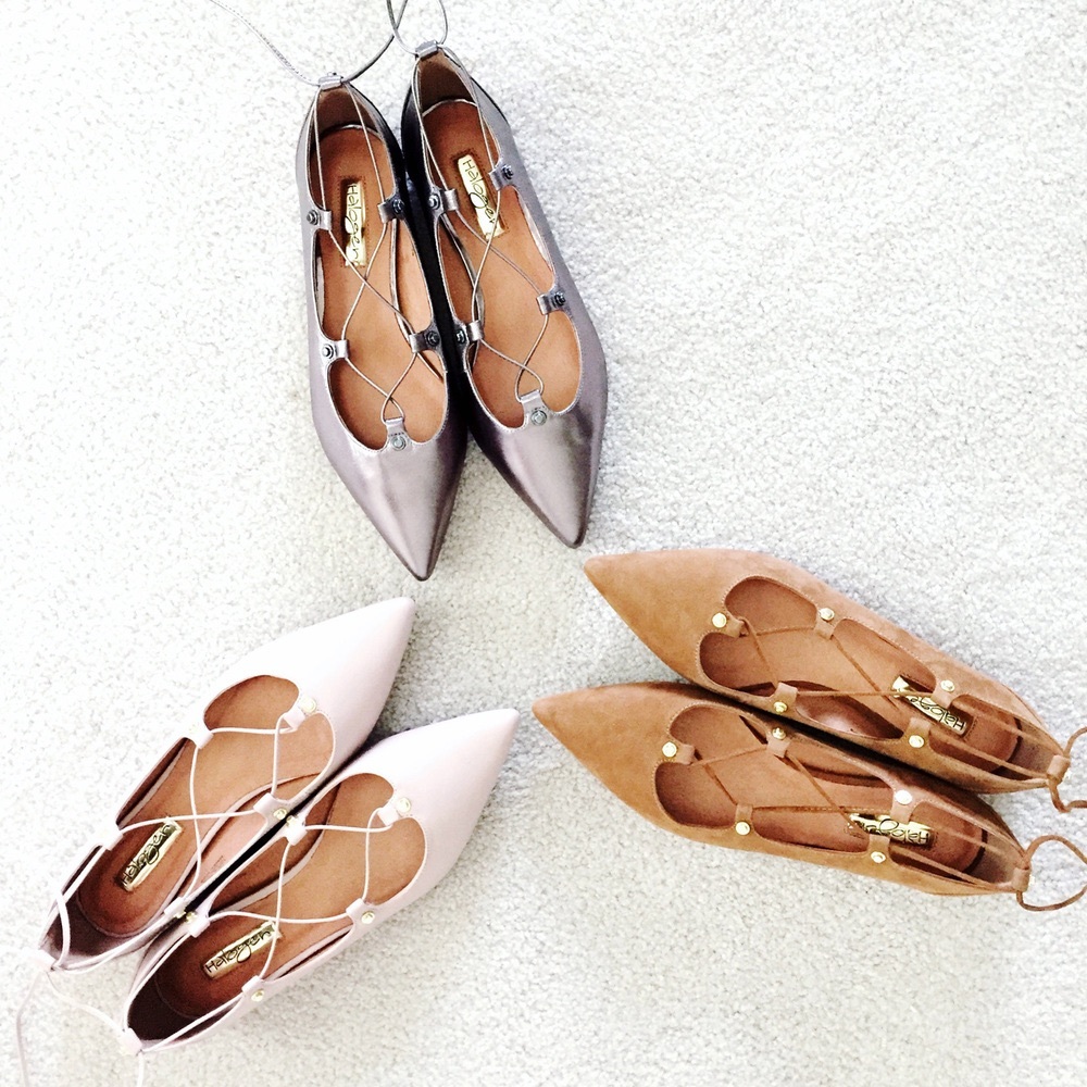 NWOT Halogen Suede Lace-Up Ballet Flats